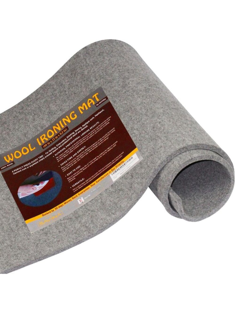 60x22in Wool Ironing Mat for Quilting & Sewing - Heat Resistant Pressing Pad